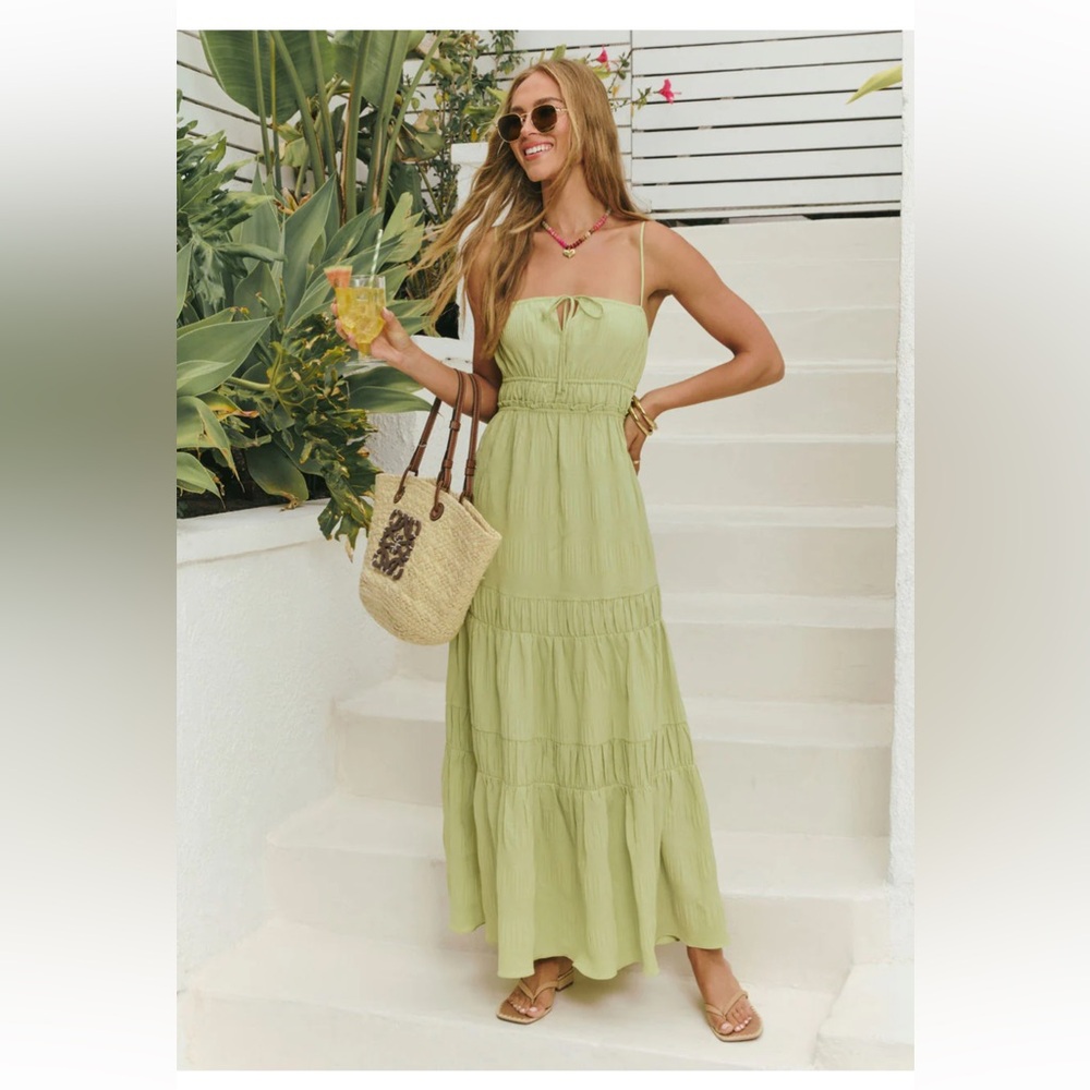 Vici Light Green Maxi Dress